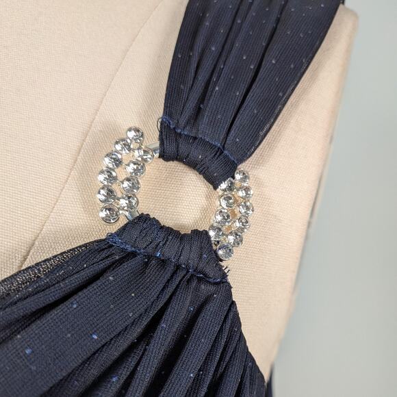 Vintage Betsy Adam Prom Dress Maxi Gown 10 Blue Ombre Y2K Ruffle Fairy 90S Glam - Picture 8 of 16